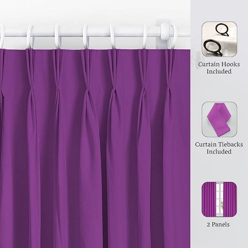 Blackout Pinch Pleat Curtains for Room Darkening | Insulated Window Drapes