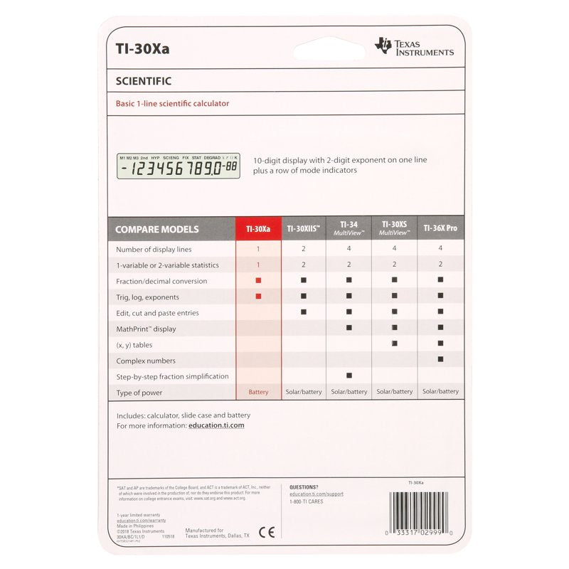 Scientific Calculator with Algebra, Trigonometry & Statistics Functions