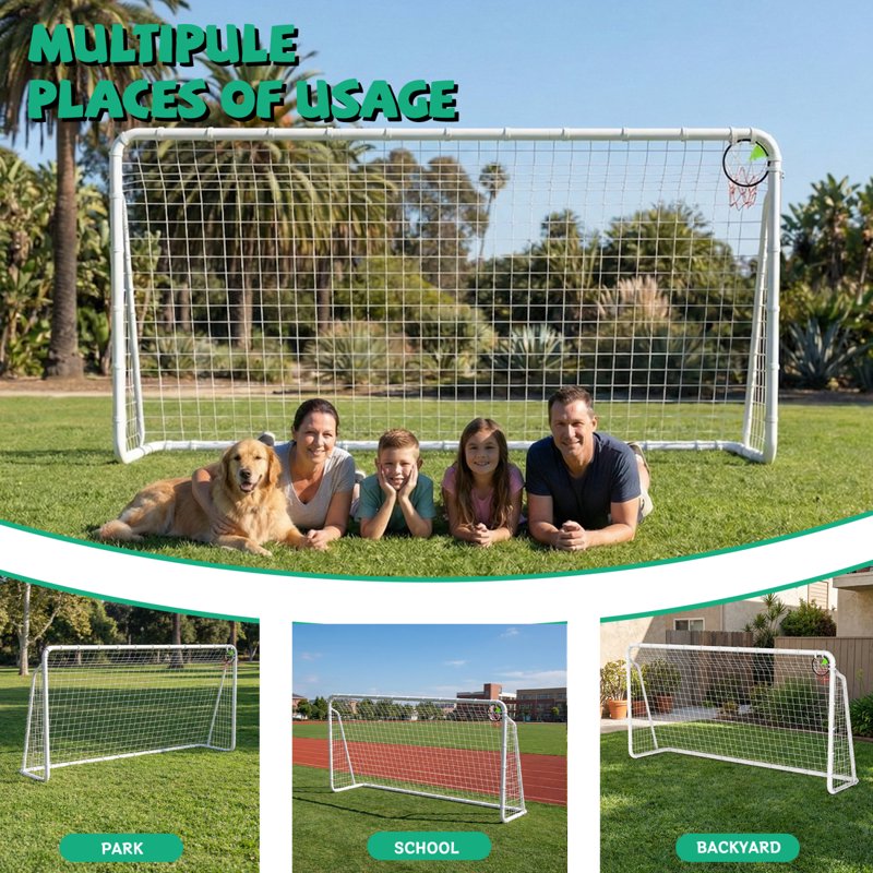 6x12ft Portable Soccer Goals for Backyard – High-Strength Net, Weather-Resistant Steel Frame