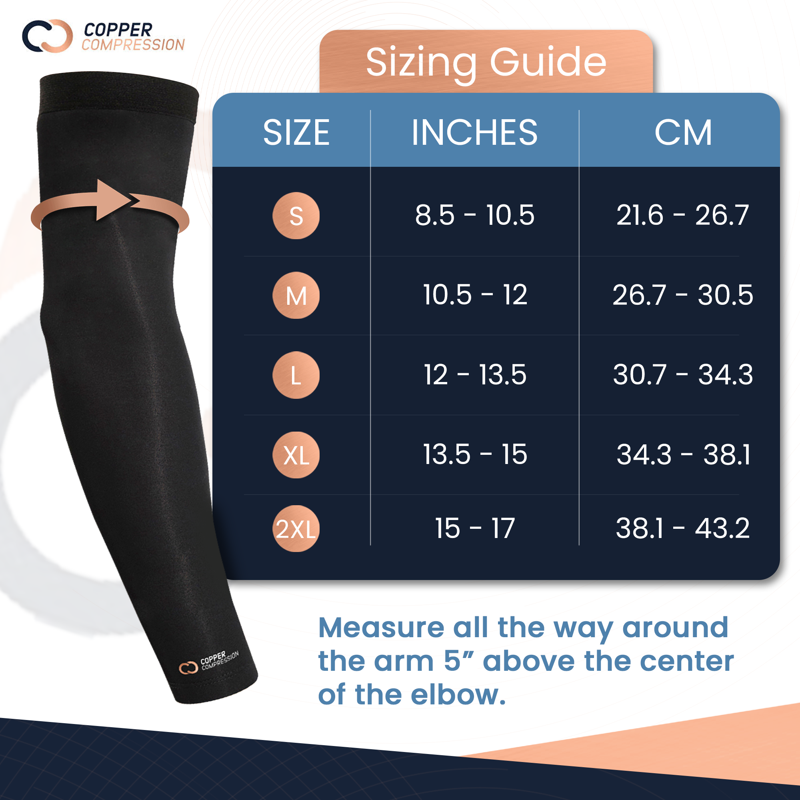 Compression Arm Sleeve for Support & Recovery - Adjustable Sizes