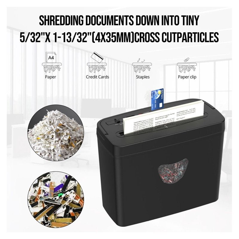 Crosscut Paper Shredder for Home Office 5-Sheet Security P-4