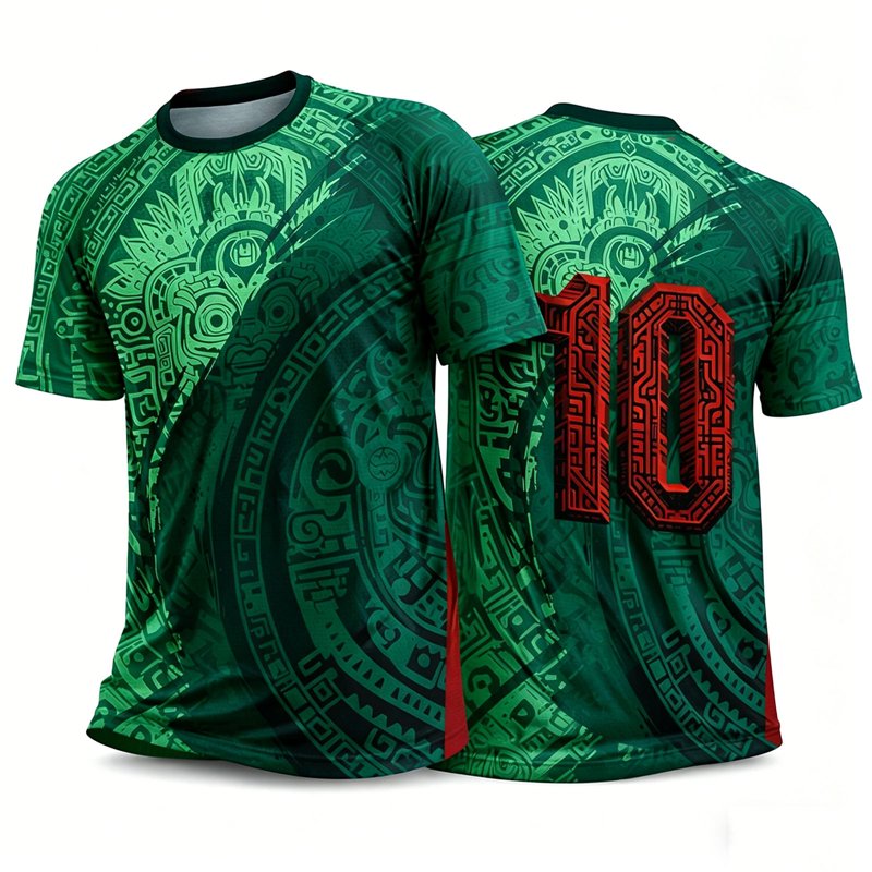 Mexico Soccer Jersey for Men - Quick-Dry Breathable Athletic Shirt, Loose Fit