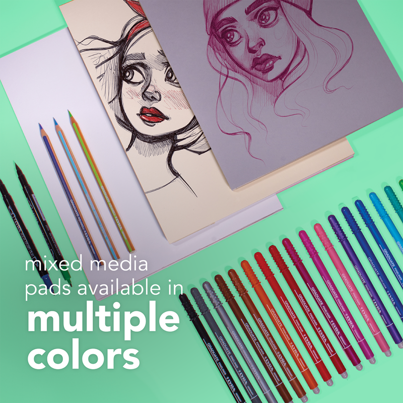 Canson Graduate Mixed Media Art Pad 9x12 Inch, 48 Sheets, Wire Bound for Artists & Students