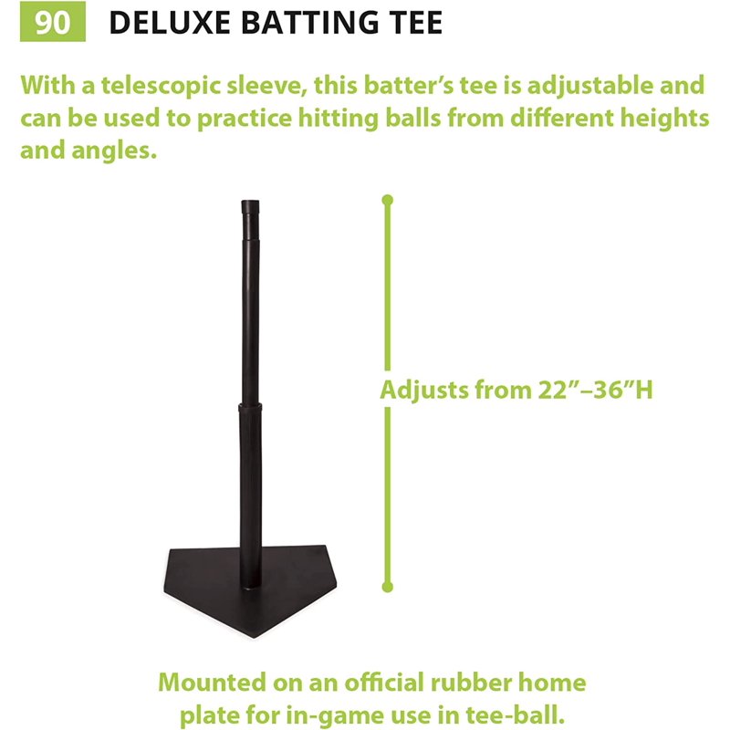 Champion Sports Deluxe Batting Tee 22-36 Inch Adjustable Steel Baseball Hitting Aid