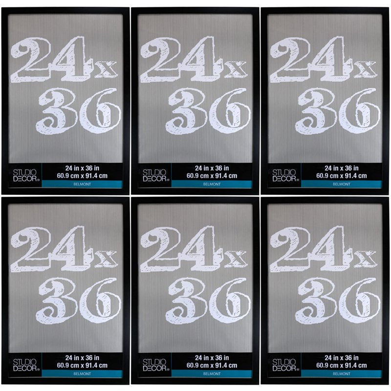 24x36 Inch Black Picture Frame Bulk Pack - Modern Wall Decor, Includes Hanging Hardware