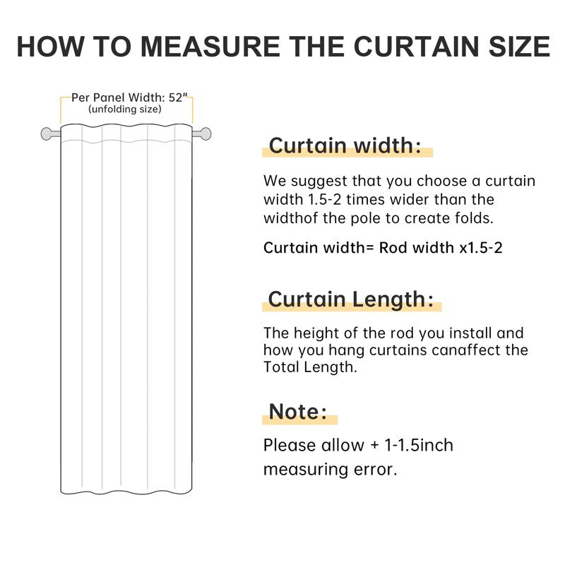Blackout Faux Linen Curtains 52x108 Inches Set Thermal & Noise Insulated Privacy Drapes