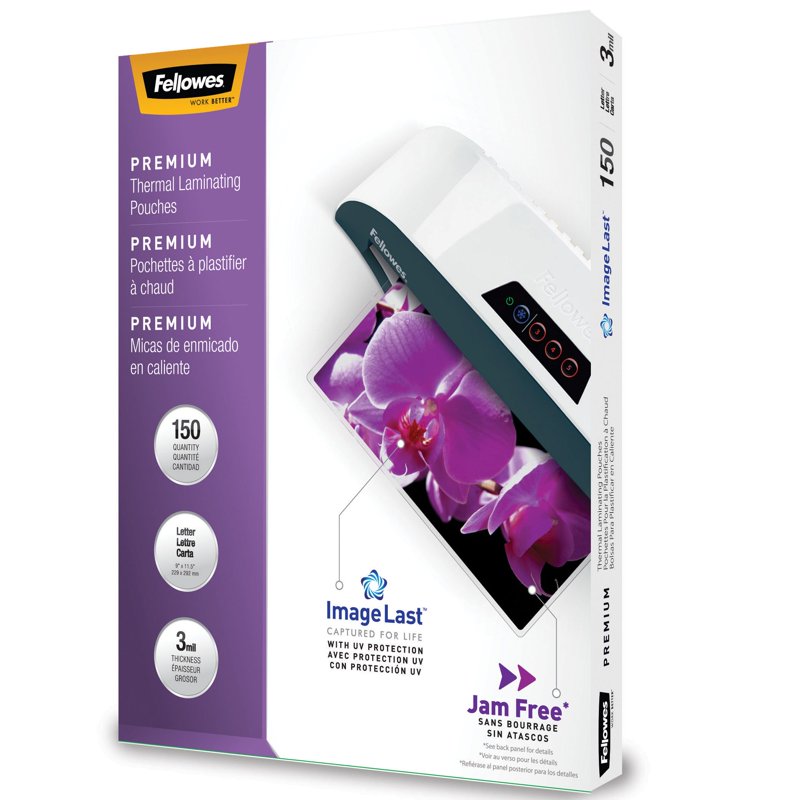 Laminating Pouches with UV Protection 3 Mil 9x11.5 Inches Clear Pack of 150