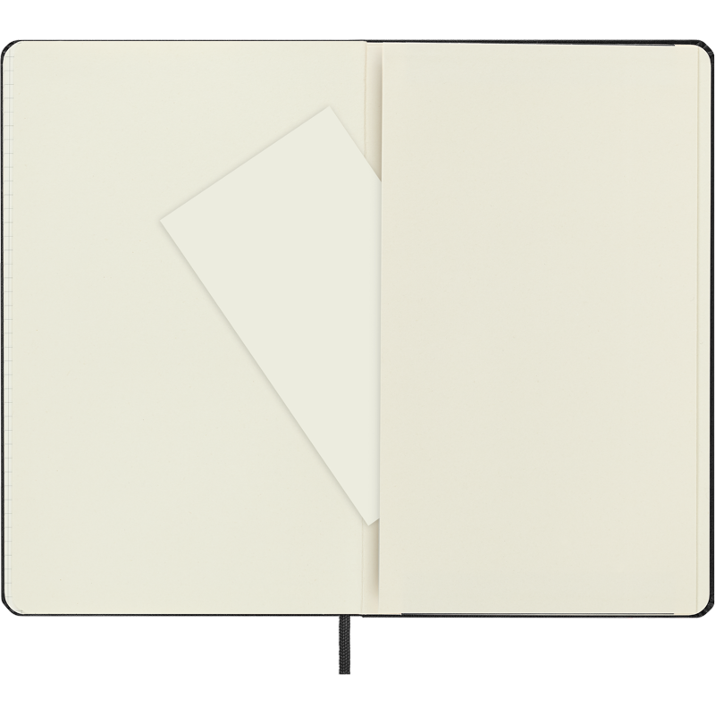 Large Hard Cover Notebook with Elastic Closure - Squared 5x8.25 Inch Black