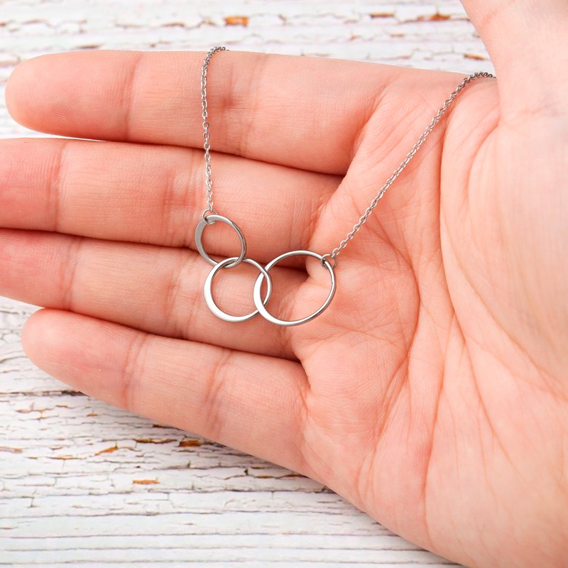 Mother's Day Necklace for Grandma Silver Infinity Rings Gift Jewelry
