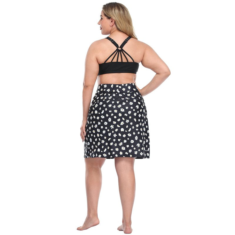 Plus Size Active Skort with Tulip Hem - Moisture-Wicking, Quick Dry, Pockets