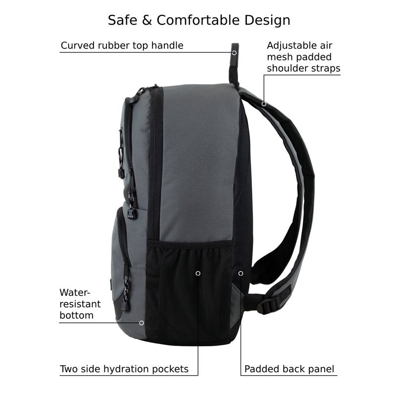 Unisex Commuter Tech Backpack - Water-Resistant Laptop Bag for Work & Travel