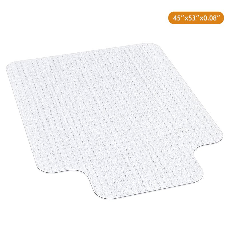 GPED 53" x 45" Office Chair Mat with Lip, Clear PVC Carpet Protector for Low Pile Carpets