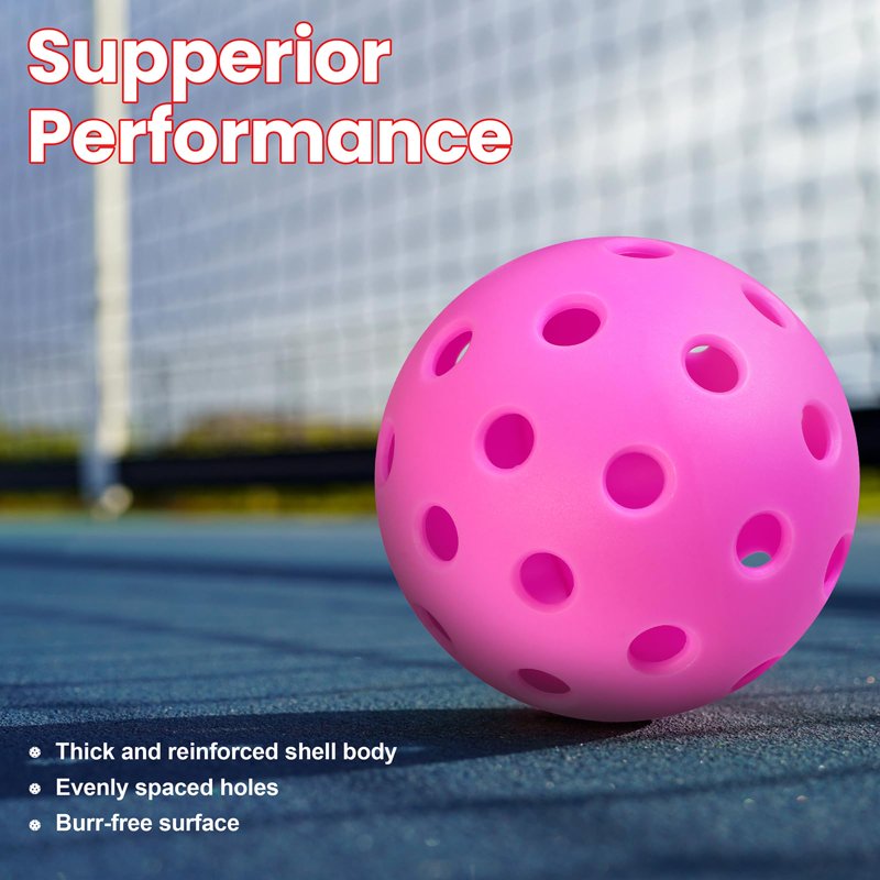 Hot Pink 40-Hole Soft TPE Pickleball Balls for Indoor Practice - Wigonda, 6 Pack Variation