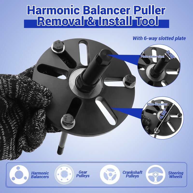 Automotive Harmonic Balancer Puller & Installer Set - 59 Pieces for Vehicle Maintenance