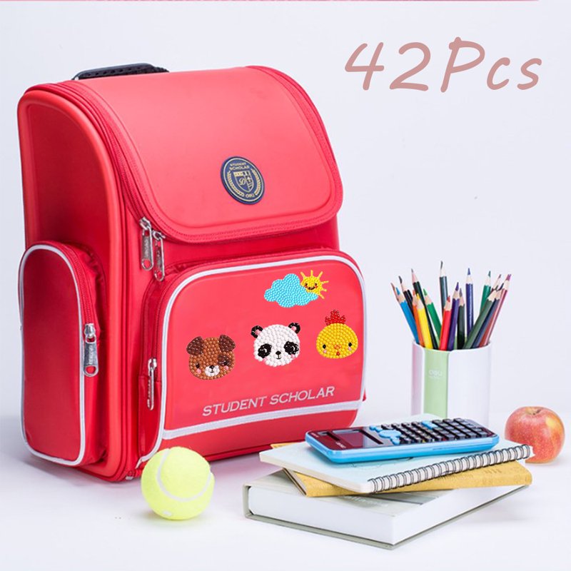 Kids Diamond Painting Kit with Animal Stickers - 42pcs Arts & Crafts Set