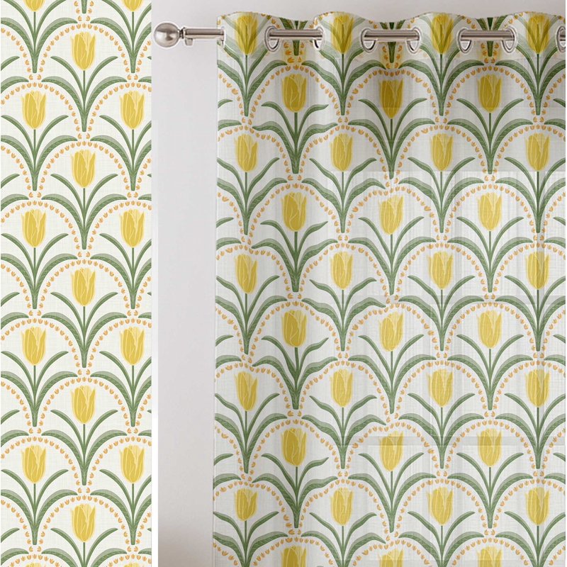 Long Sheer Curtain Panels for Windows & Doors - Set of 2, 42W x 63-108L, Grommet Top