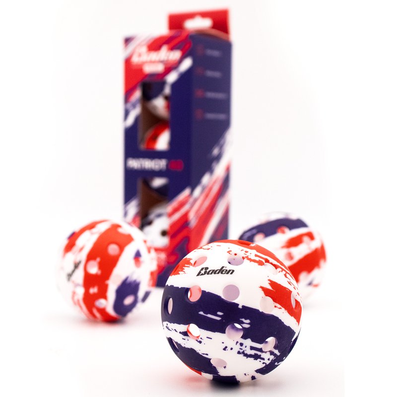 Patriot 40 Outdoor Pickleballs 3-Pack – 40-Hole Seams for Visible Flight