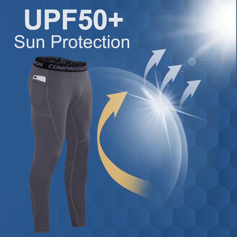 Men's Compression Pants 3 Pack Workout Running Tights Base Layer