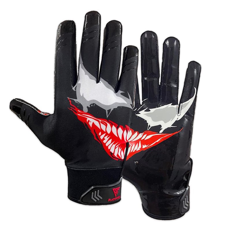 Youth Football Receiver Gloves with Sticky Grip for Catching & Training