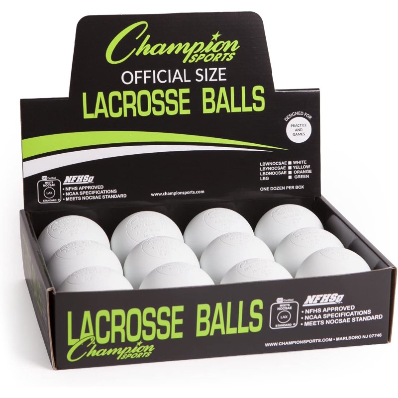 Official Size Lacrosse Balls Set - Certified for NCAA & NFHS Play - 3 Pack, 6 Pack, 12 Pack
