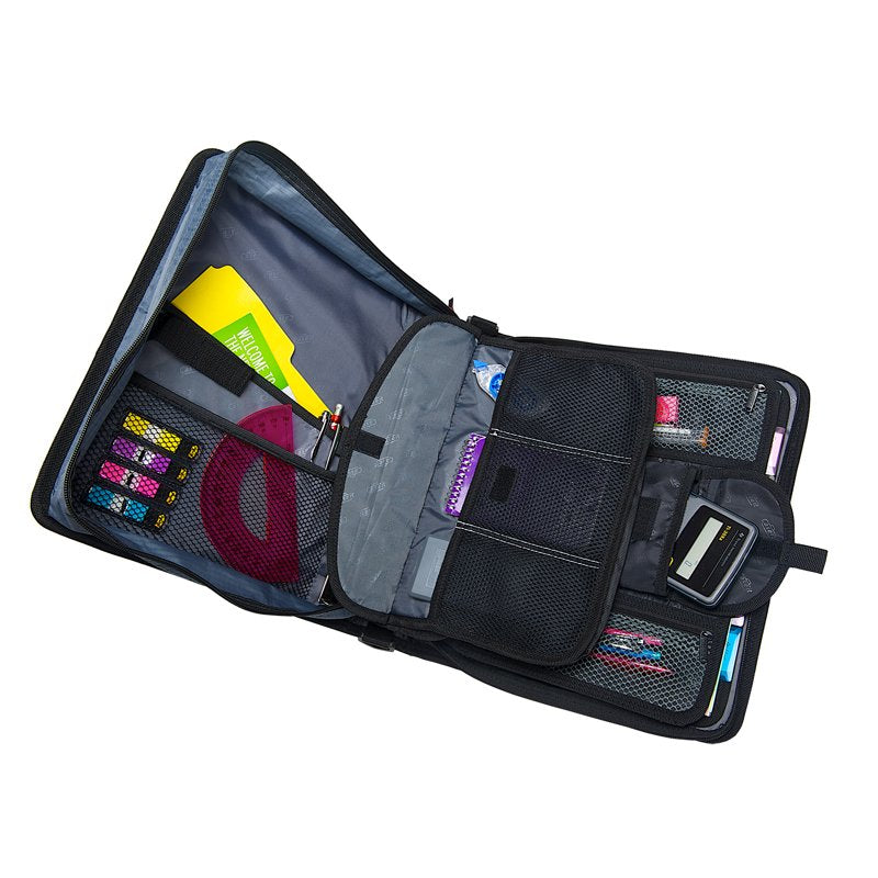 Dual 2-in-1 Zipper Binder with 3 Inch Capacity and Ripstop Material - Red