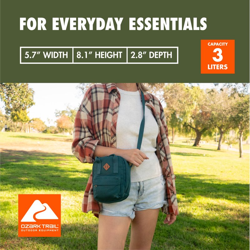 Unisex 3L Polyester Crossbody Bag with Dual Carry Handles - Multiple Colors