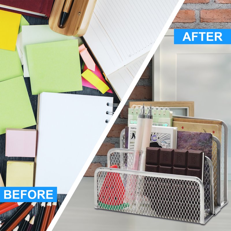 Desk Mail Organizer 2 Pack Metal Mesh Letter Holders for Home Office