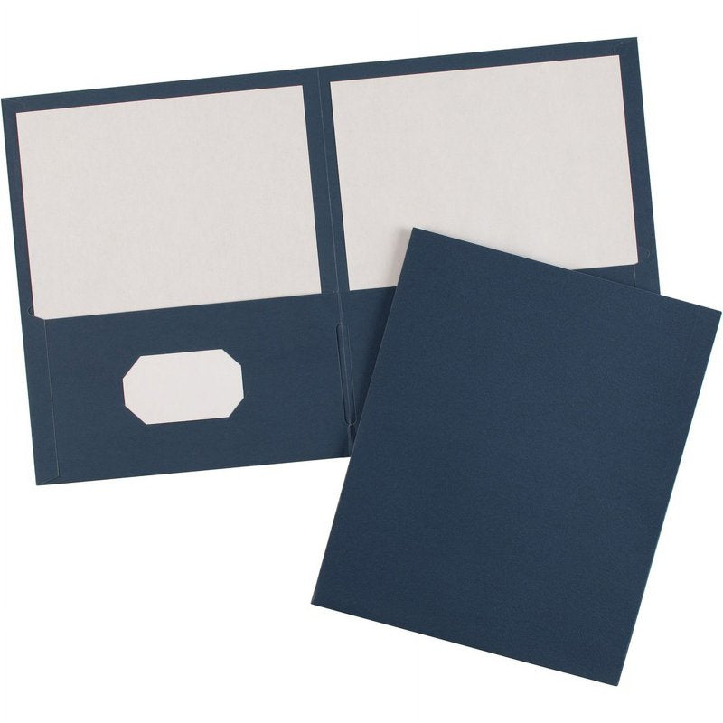 Letter Pocket Folder, 8.5 x 11 Inches, 2 Internal Pockets, Dark Blue, Pack of 125