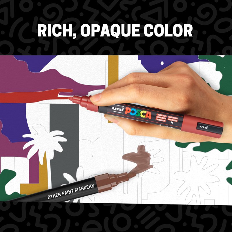 Water-Based Paint Markers with Reversible Medium Tip - 8 Count