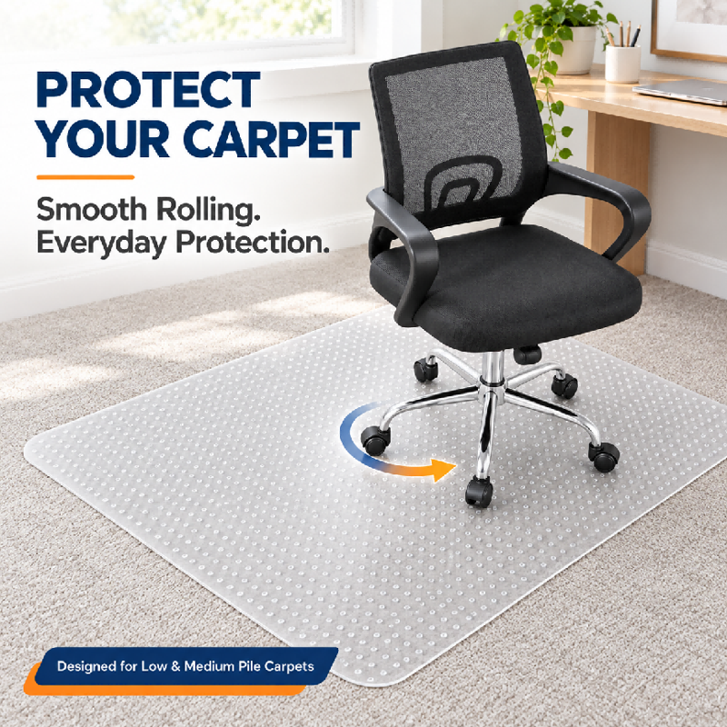 Heavy Duty Office Chair Mat for Carpet Floors 36x48 Clear Non-Slip