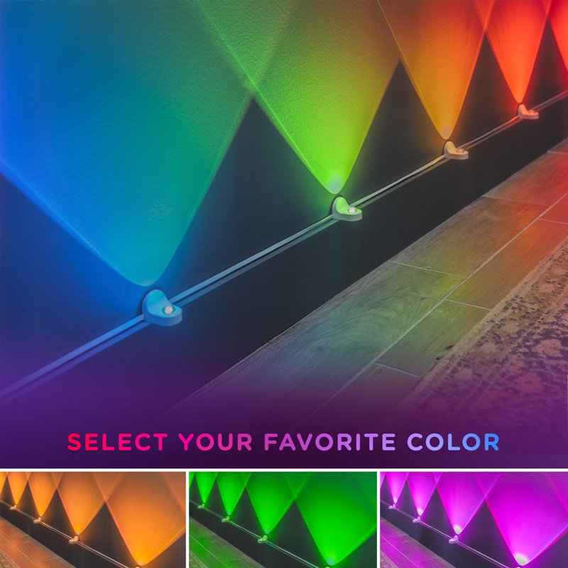 Indoor RGBWIC LED Wall Lights String with Remote - Color Changing 8ft