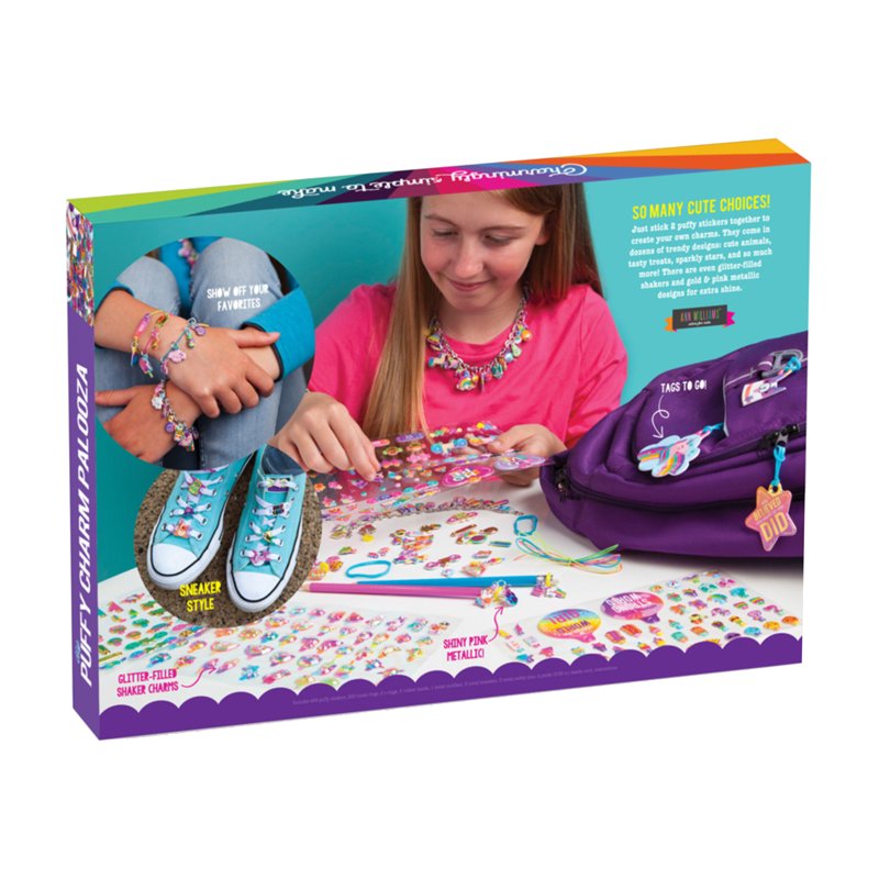 DIY Puffy Charm Craft Kit with 249 Stickers for Jewelry & Accessories