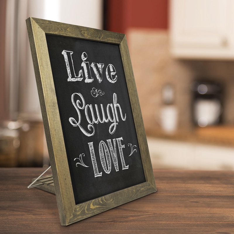 Rustic Tabletop Magnetic Chalkboard with Accessories for Kitchen & Events