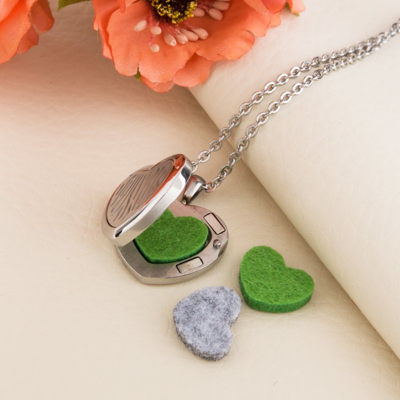 Essential Oil Diffuser Necklace Aromatherapy Jewelry with Reusable Pads - Silver, Gold, Rose Gold