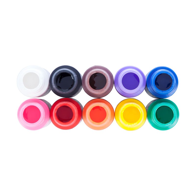 Fabric Paint Set 10 Colors - Rainbow & Neon Liquid Paint for DIY Crafts & Clothing