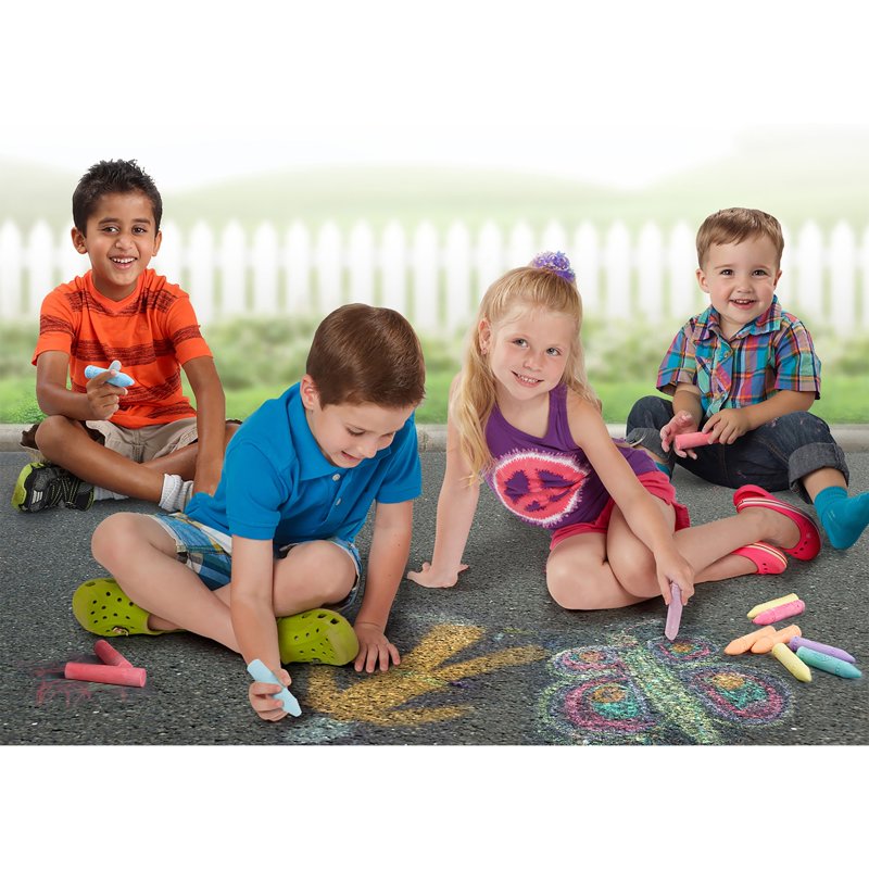 Multicolor Washable Sidewalk Chalk Set for Outdoor Creativity - 32 Pieces