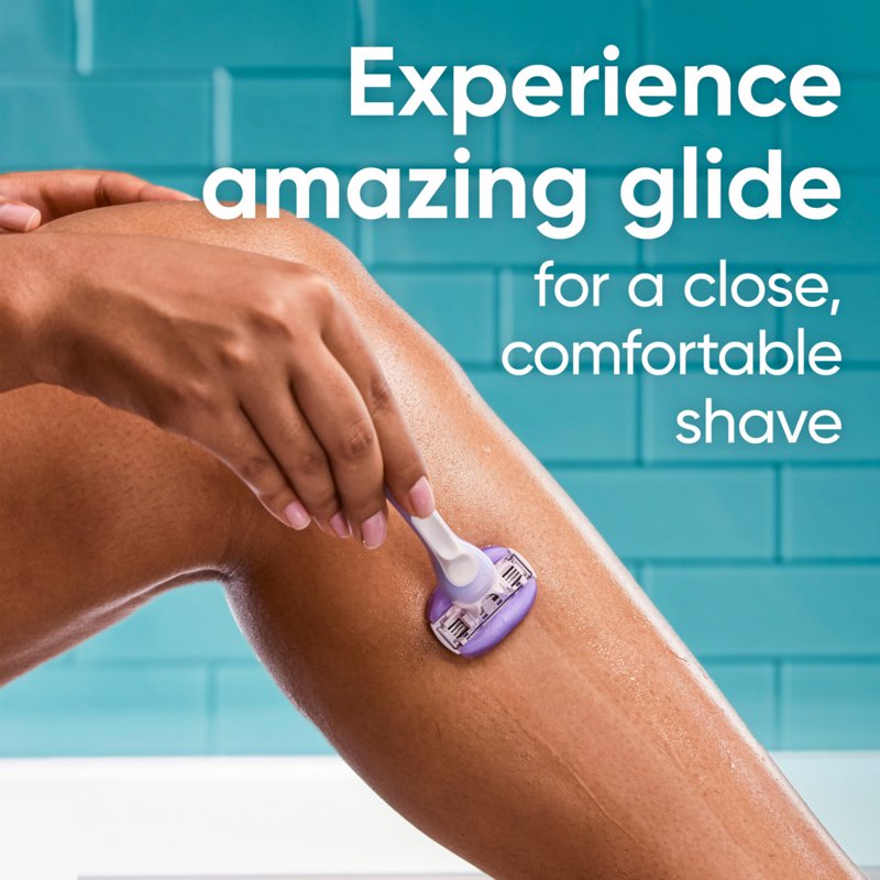 Women’s Disposable Razor with 3 Blades & Vitamin E - Purple, 2 Pack