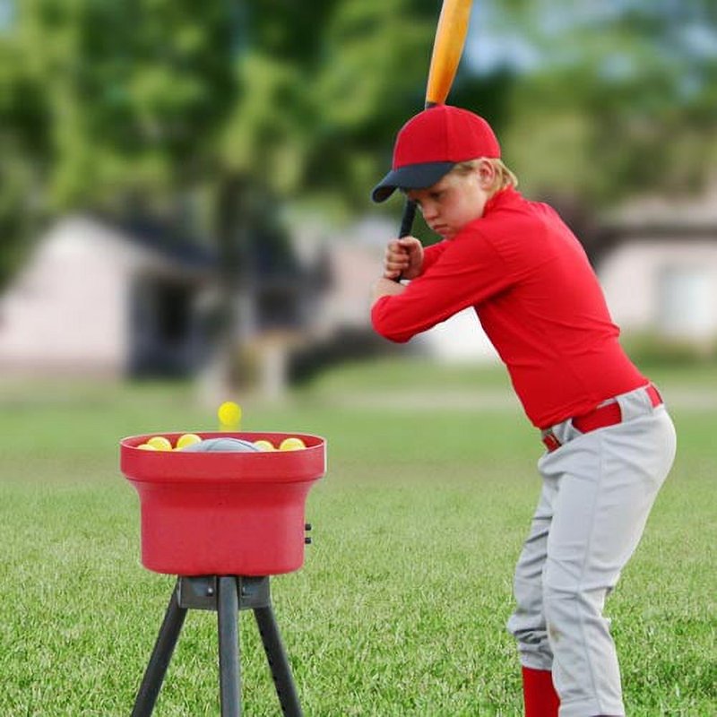 Mini Lite-Ball Pitching Machine with Dual Wheel Speed Control and Battery Option