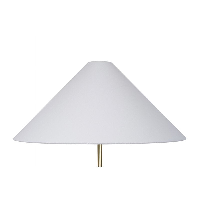 64-Inch Floor Lamp with White Fabric Empire Shade and Gold Finish