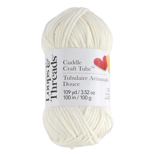 Medium Weight Tube Yarn for Knitting & Crochet - 8 Skeins, Cotton Nylon Blend