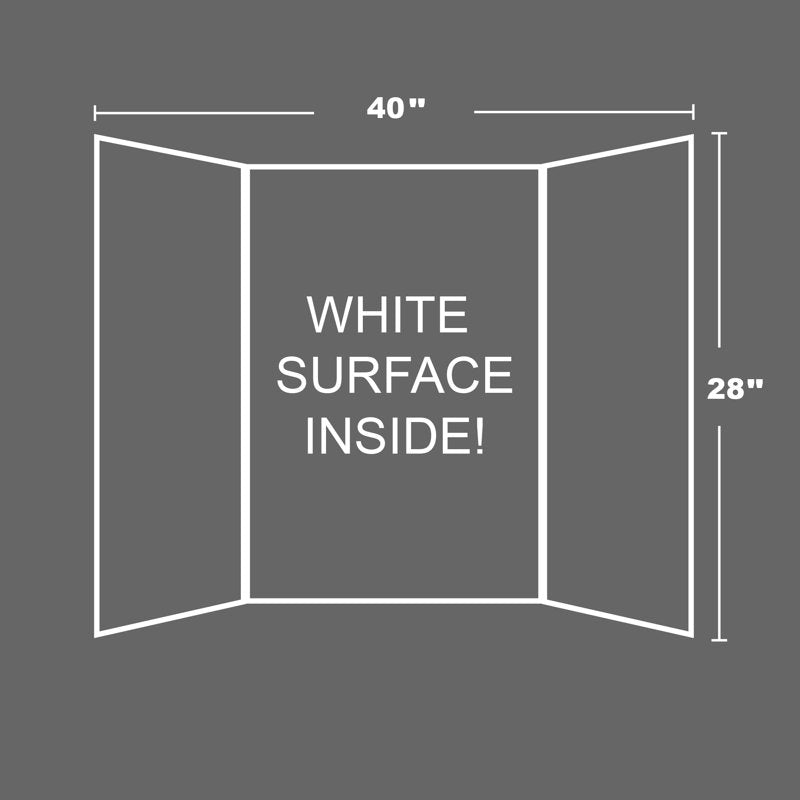 White Tri-Fold Presentation Board 28x40 Inches - 30 Pack