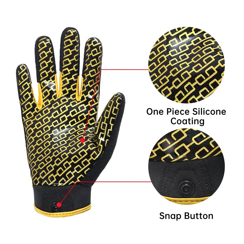 American Football Gloves Sticky Grip Wide Receiver & Lineman Gloves for Men