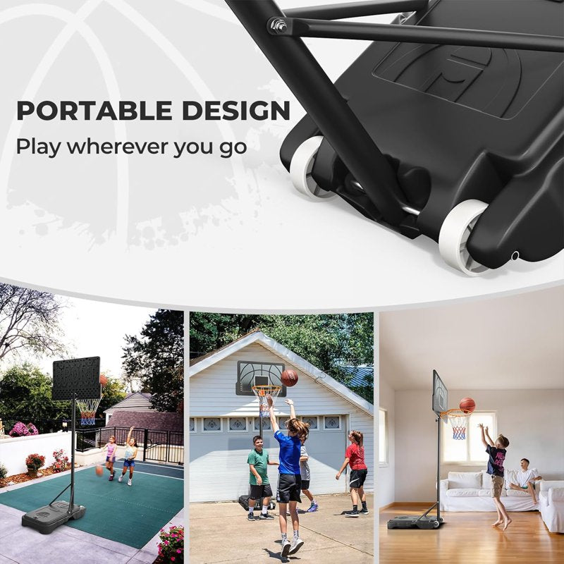 30-Inch Portable Kids Basketball Hoop with Adjustable Height & Stable Base