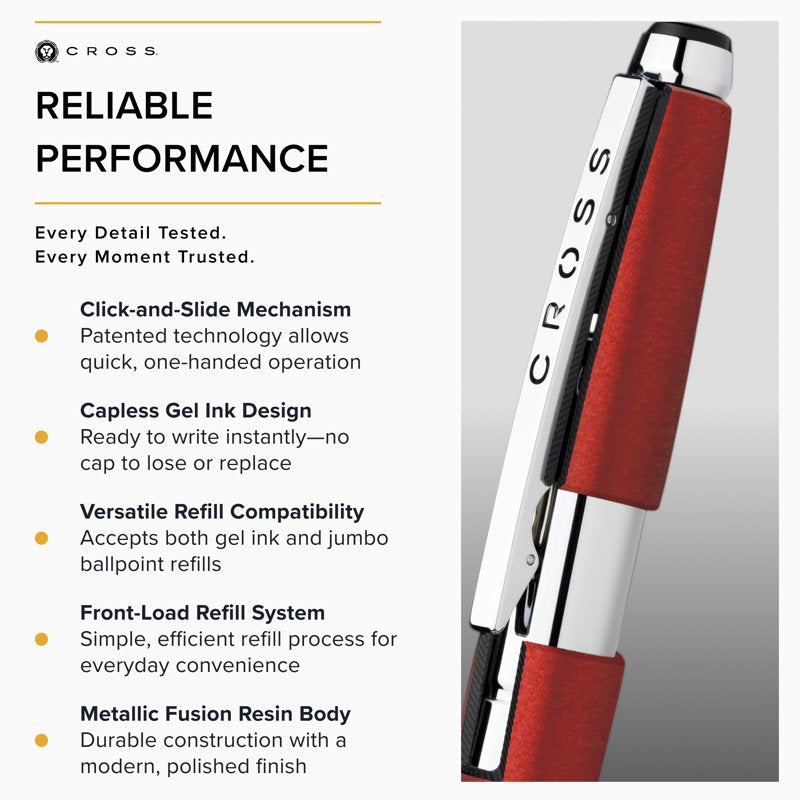 Capless Gel Rollerball Pen with Slide-Open Mechanism - Durable Office Writing Instrument