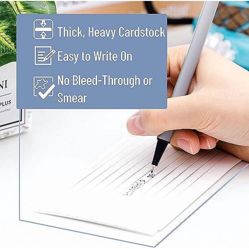 Bulk 3x5 White Lined Index Cards - Pack of 100, 10,000 Count for School & Office