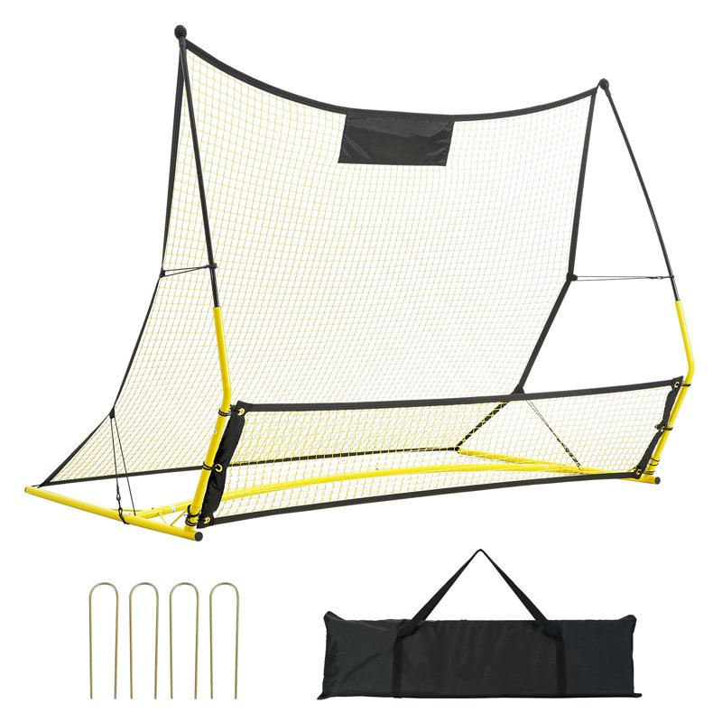 Portable Soccer Rebounder Net 71x40in - 2-in-1 Trainer with Carry Bag
