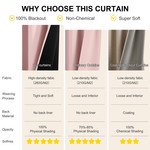 Blackout Curtains 2 Panels Thermal Insulated Room Darkening for Living Room & Bedroom