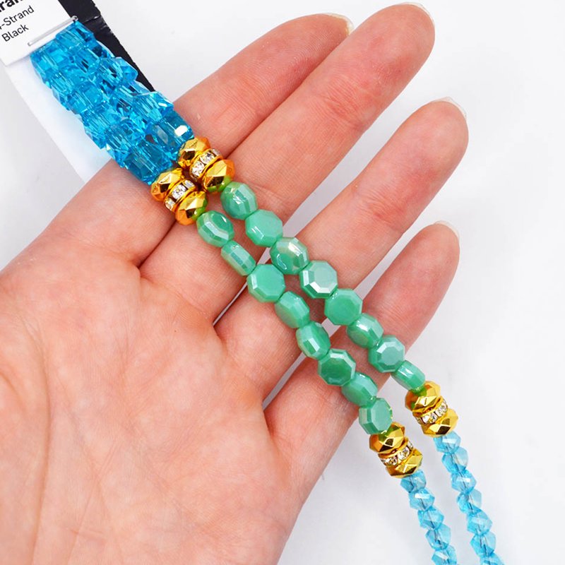 Glass Bead Set - Multi-Purpose Teal Strand Beads for Jewelry Making & Crafts