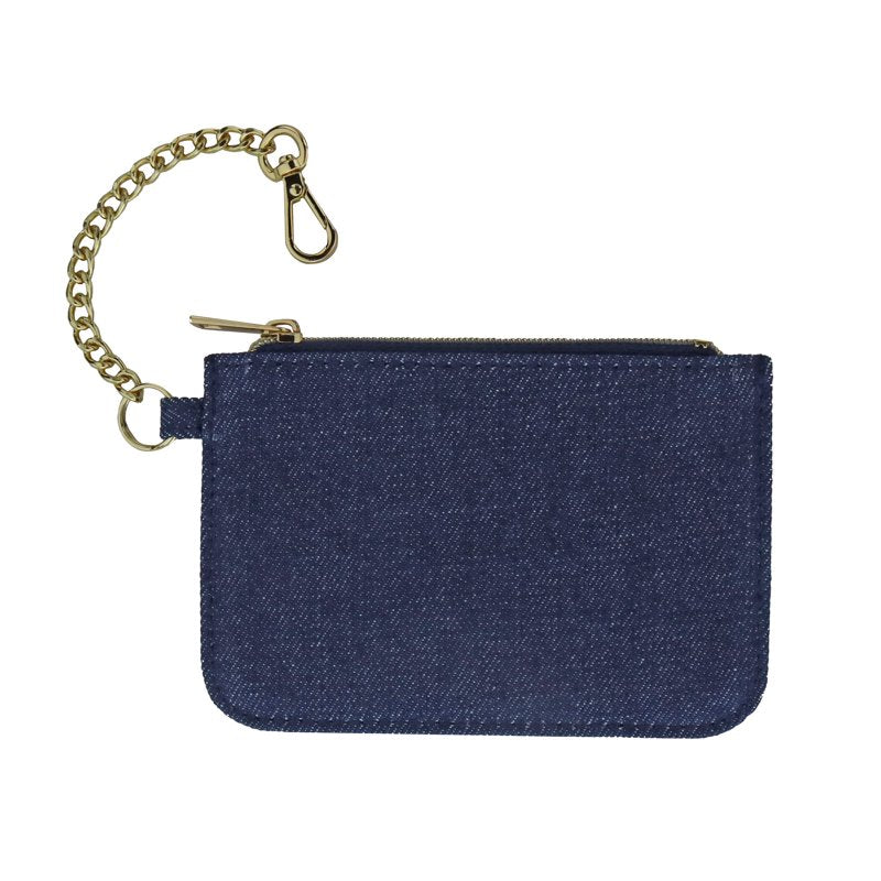 Small Wallet with Chain Unisex Denim & Black Wallets for Cash & Cards