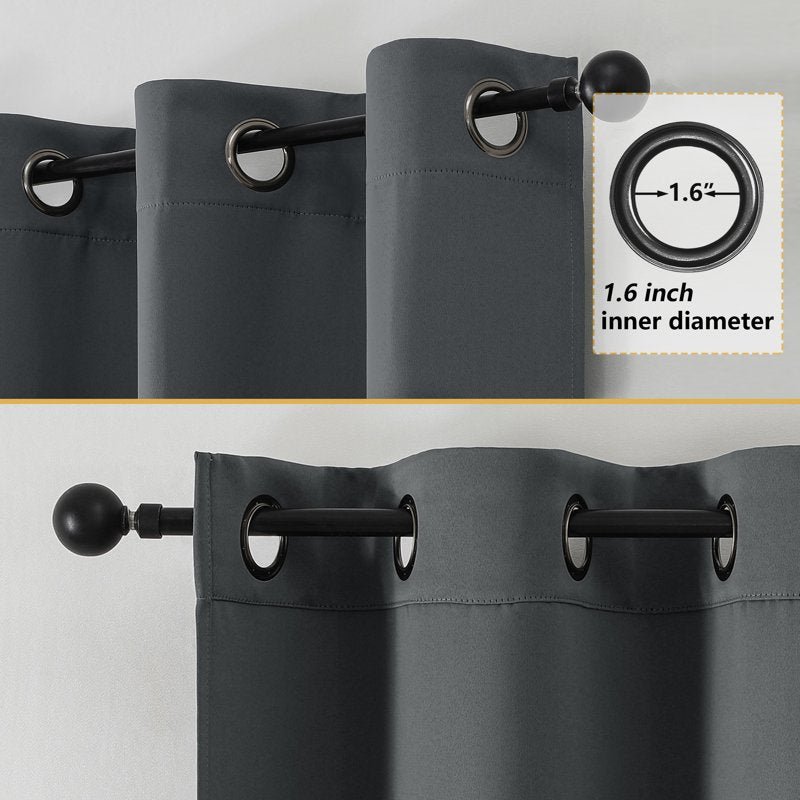 Blackout Curtains Grommet Window Drapes for Bedroom and Living Room